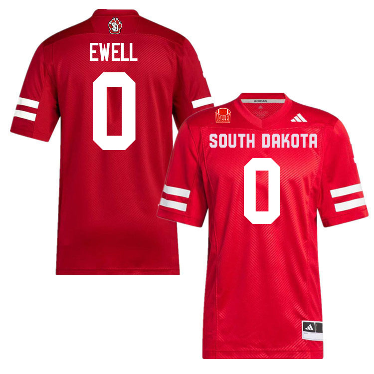 South Dakota Coyotes #0 Nate Ewell College Football Jerseys,Uniforms-Scarlet